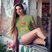 Green - V-Neck - T-shirt 2